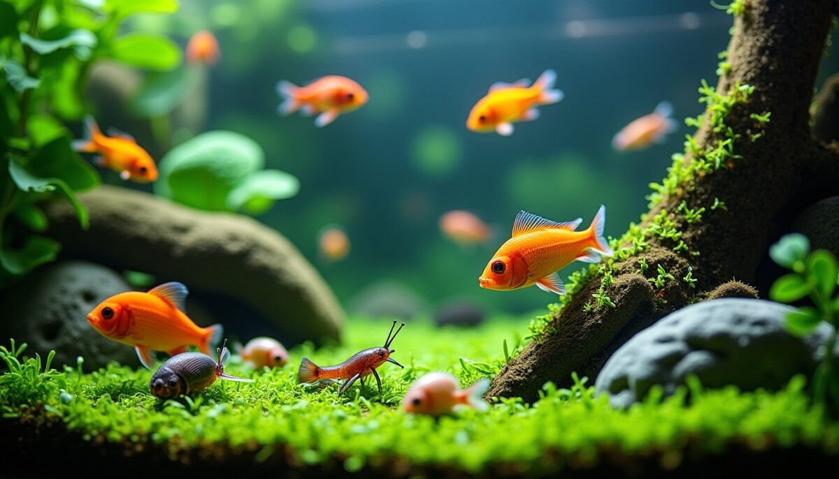 Les alliés naturels des aquariums : poissons, escargots et crevettes mangeurs d’algues